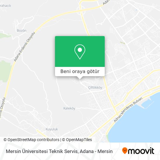Mersin Üniversitesi Teknik Servis harita