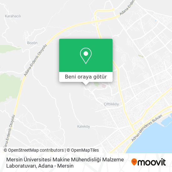 Mersin Üniversitesi Makine Mühendisliği Malzeme Laboratuvarı harita