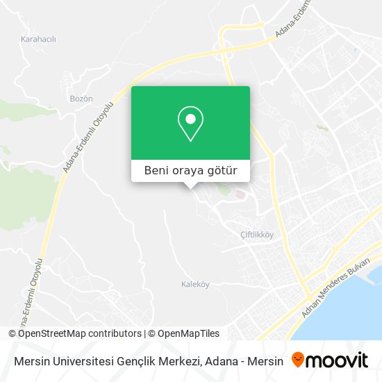 Mersin Universitesi Gençlik Merkezi harita