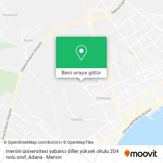 mersin üniversitesi yabancı diller yüksek okulu 204 nolu sınıf harita