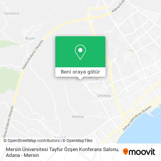 Mersin Üniversitesi Tayfur Özşen Konferans Salonu harita