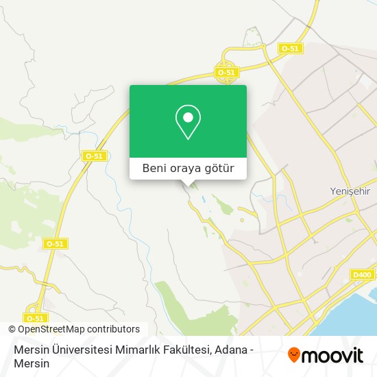 Mersin Üniversitesi Mimarlık Fakültesi harita