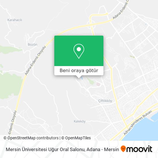 Mersin Üniversitesi Uğur Oral Salonu harita