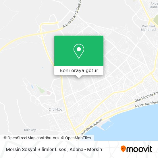 Mersin Sosyal Bilimler Lisesi harita