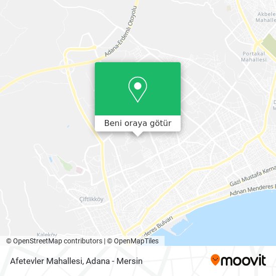 Afetevler Mahallesi harita