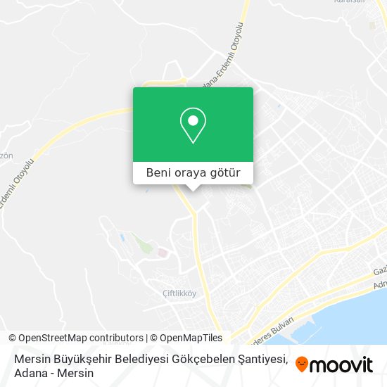Mersin Büyükşehir Belediyesi Gökçebelen Şantiyesi harita