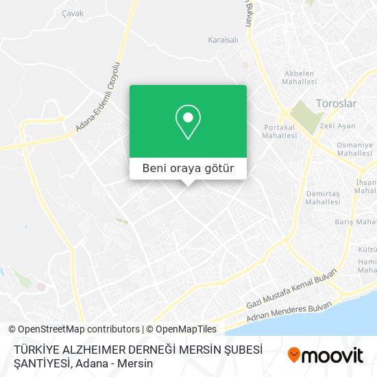 TÜRKİYE ALZHEIMER DERNEĞİ MERSİN ŞUBESİ ŞANTİYESİ harita