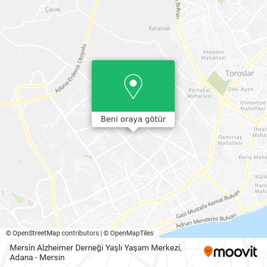 Mersin Alzheimer Derneği Yaşlı Yaşam Merkezi harita