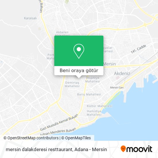 mersin dalakderesi resttaurant harita