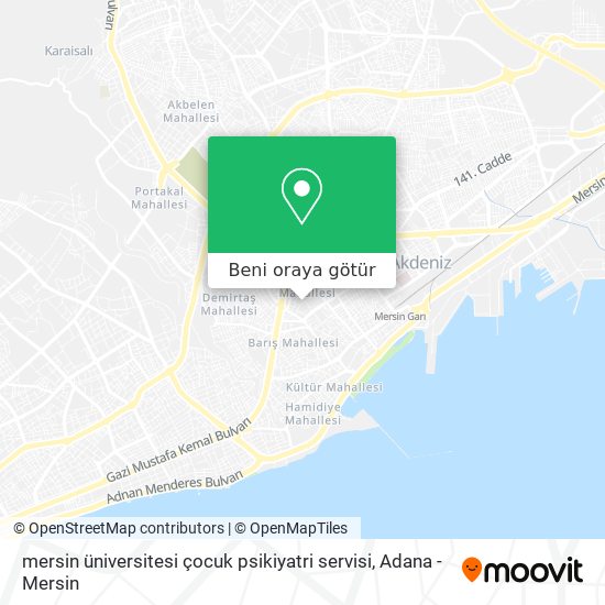 mersin üniversitesi çocuk psikiyatri servisi harita