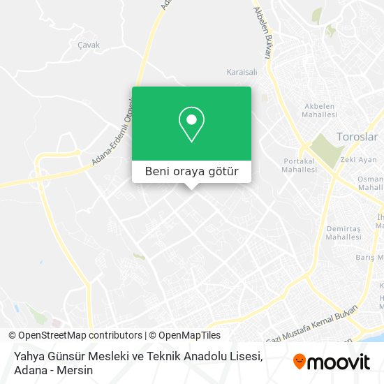 Yahya Günsür Mesleki ve Teknik Anadolu Lisesi harita