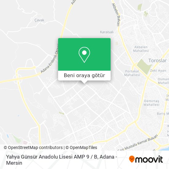 Yahya Günsür Anadolu Lisesi AMP 9 / B harita