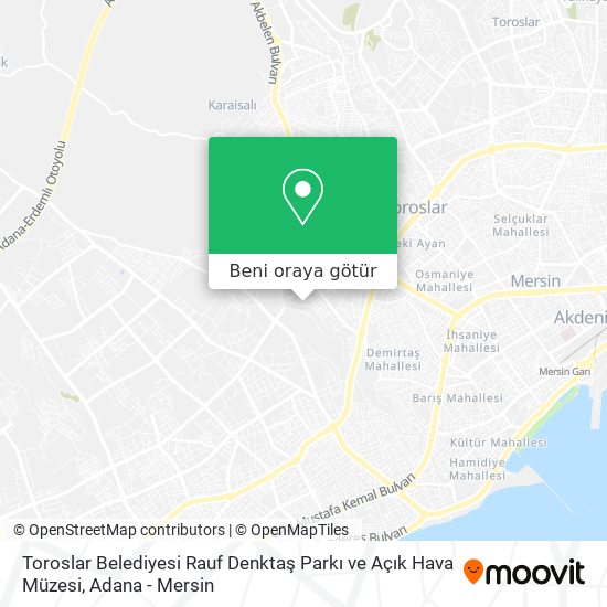 Toroslar Belediyesi Rauf Denktaş Parkı ve Açık Hava Müzesi harita