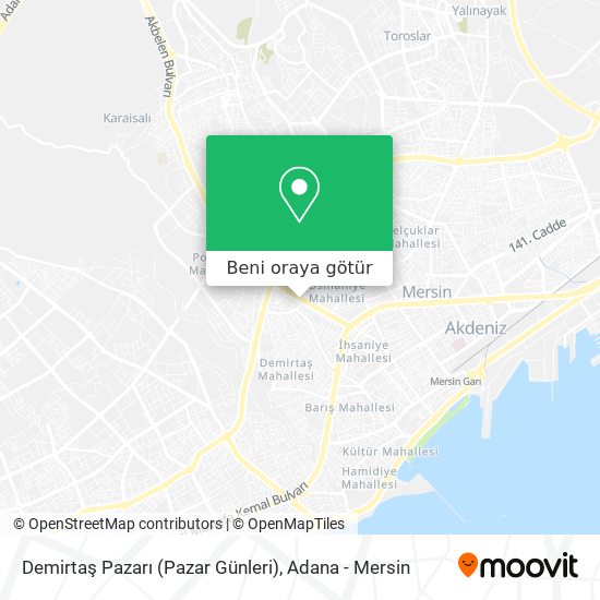 Demirtaş Pazarı (Pazar Günleri) harita