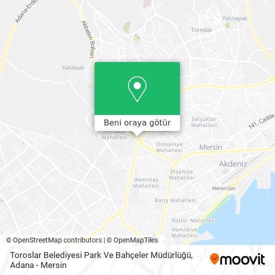 Toroslar Belediyesi Park Ve Bahçeler Müdürlüğü harita