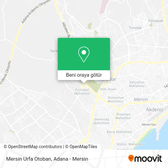 Mersin Urfa Otoban harita