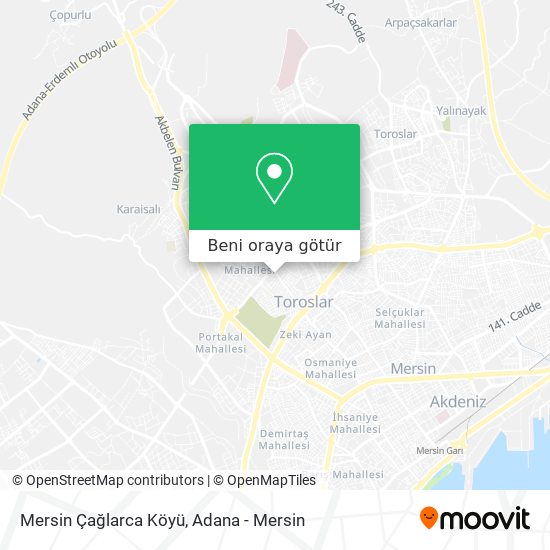 Mersin Çağlarca Köyü harita