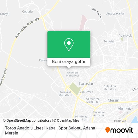 Toros Anadolu Lisesi Kapalı Spor Salonu harita