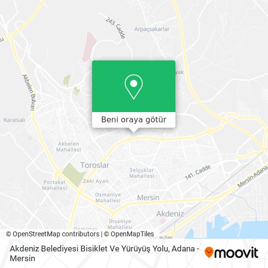 Akdeniz Belediyesi Bisiklet Ve Yürüyüş Yolu harita