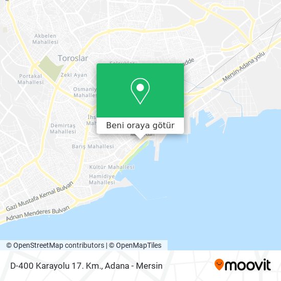 D-400 Karayolu 17. Km. harita