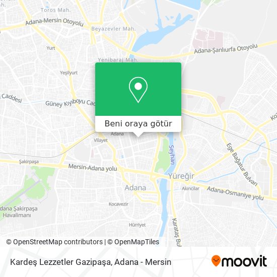 Kardeş Lezzetler Gazipaşa harita