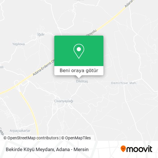 Bekirde Köyü Meydanı harita