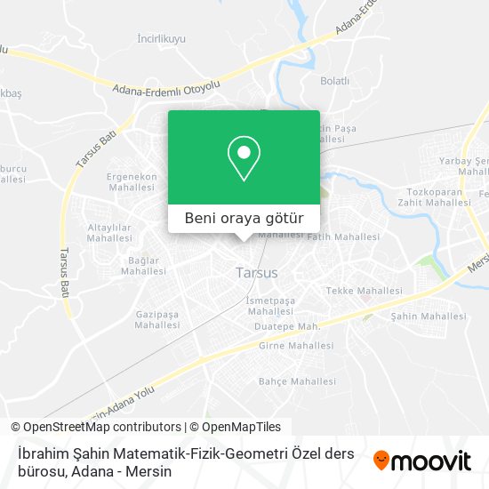 İbrahim Şahin Matematik-Fizik-Geometri Özel ders bürosu harita