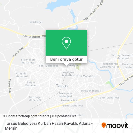 Tarsus Belediyesi Kurban Pazarı Kavaklı harita