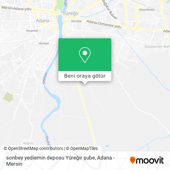 sonbey yediemin deposu Yüreğir şube harita