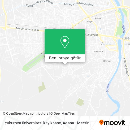 çukurova üniversitesi kayıkhane harita