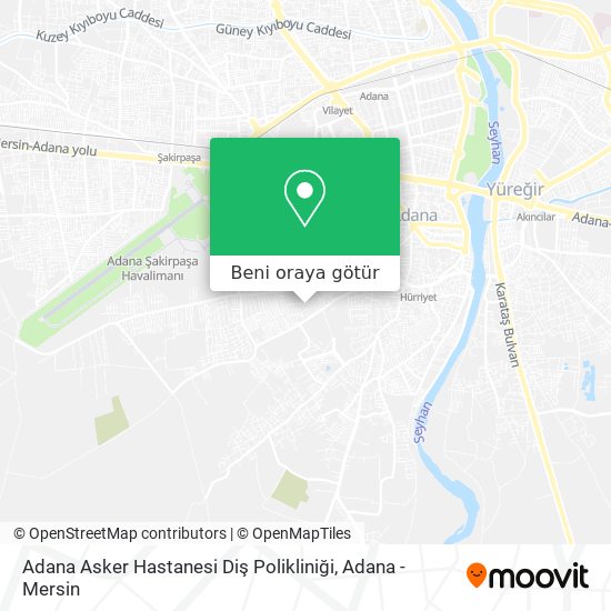 Adana Asker Hastanesi Diş Polikliniği harita