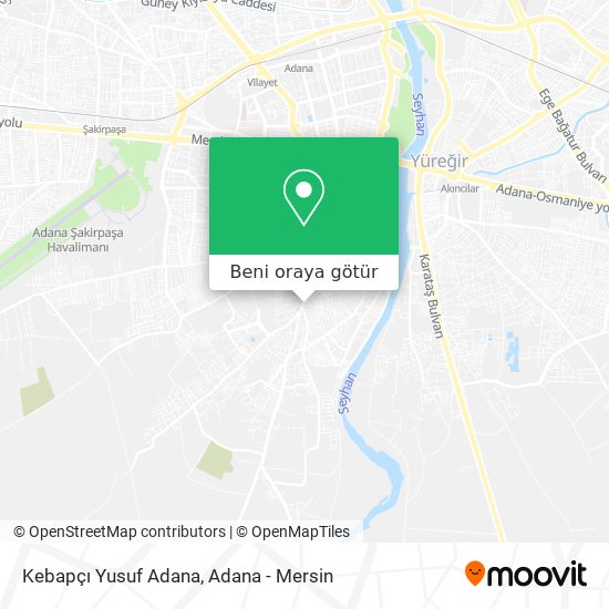 Kebapçı Yusuf Adana harita