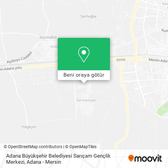 Adana Büyükşehir Belediyesi Sarıçam Gençlik Merkezi harita