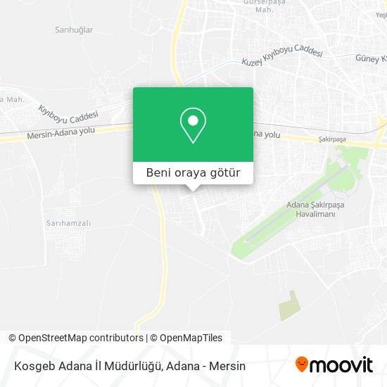 Kosgeb Adana İl Müdürlüğü harita
