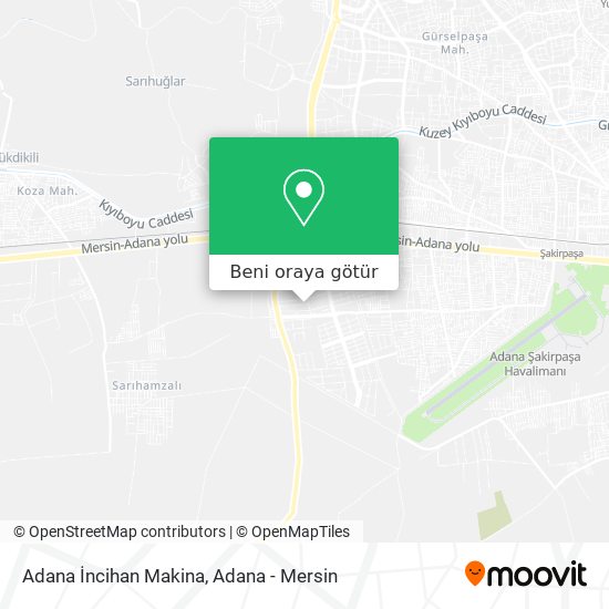 Adana İncihan Makina harita