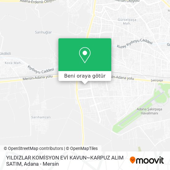 YILDIZLAR KOMİSYON EVİ KAVUN~KARPUZ ALIM SATIM harita