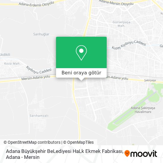 Adana Büyükşehir BeLediyesi HaLk Ekmek Fabrikası harita