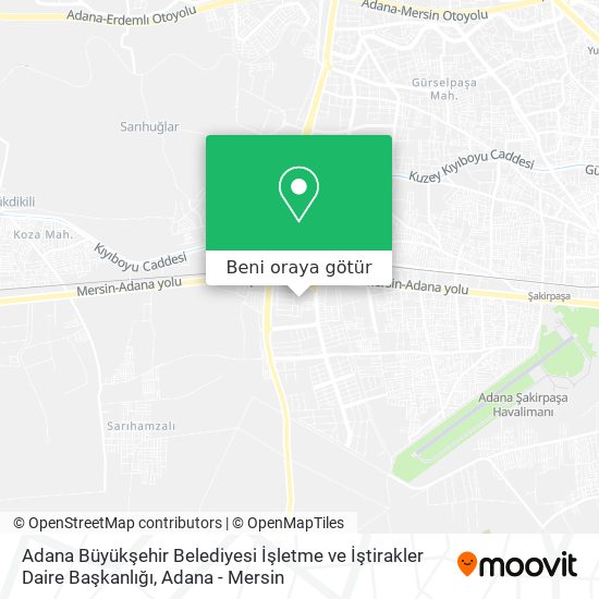 Adana Büyükşehir Belediyesi İşletme ve İştirakler Daire Başkanlığı harita