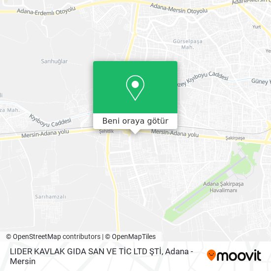 LIDER KAVLAK GIDA SAN VE TİC LTD ŞTİ harita