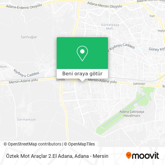 Öztek Mot Araçlar 2.El Adana harita