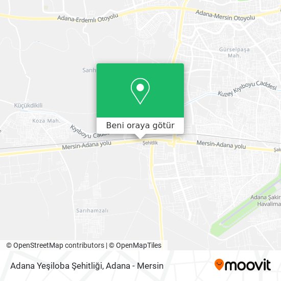 Adana Yeşiloba Şehitliği harita