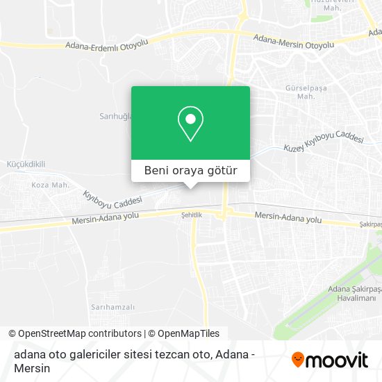 adana oto galericiler sitesi tezcan oto harita