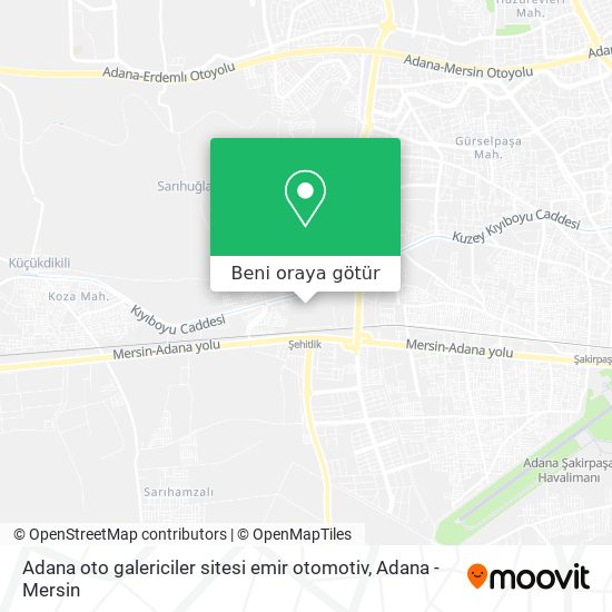 Adana oto galericiler sitesi emir otomotiv harita