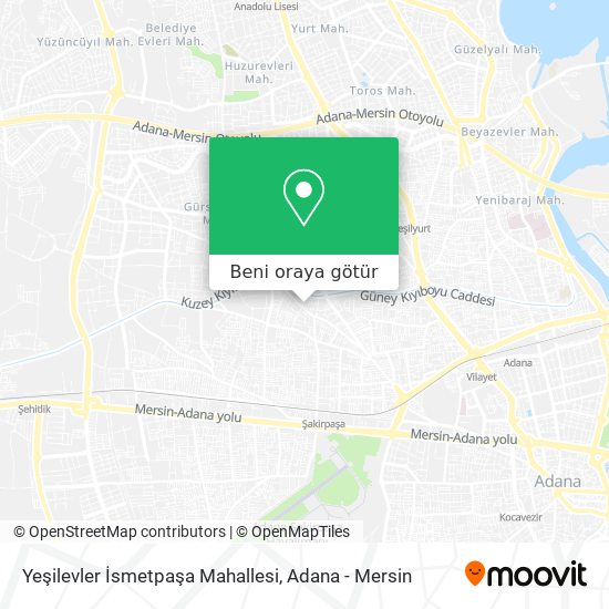 Yeşilevler İsmetpaşa Mahallesi harita