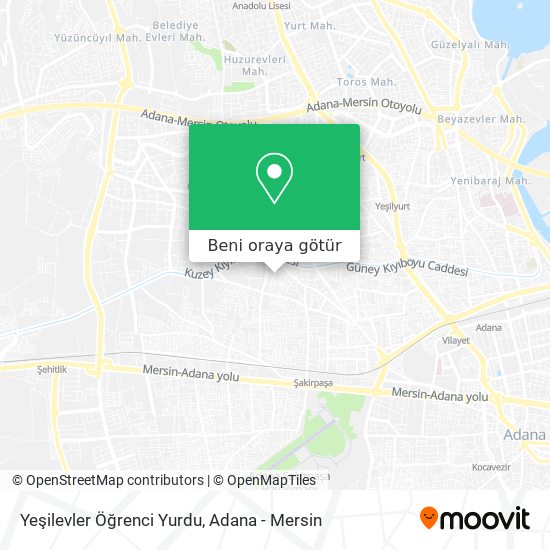 Yeşilevler Öğrenci Yurdu harita