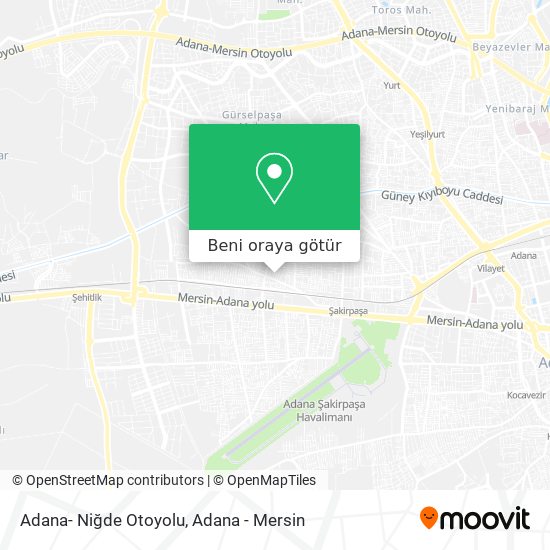 Adana- Niğde Otoyolu harita