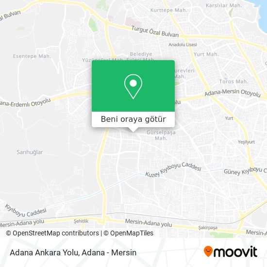Adana Ankara Yolu harita