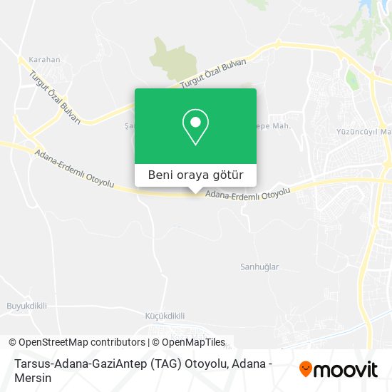 Tarsus-Adana-GaziAntep (TAG) Otoyolu harita