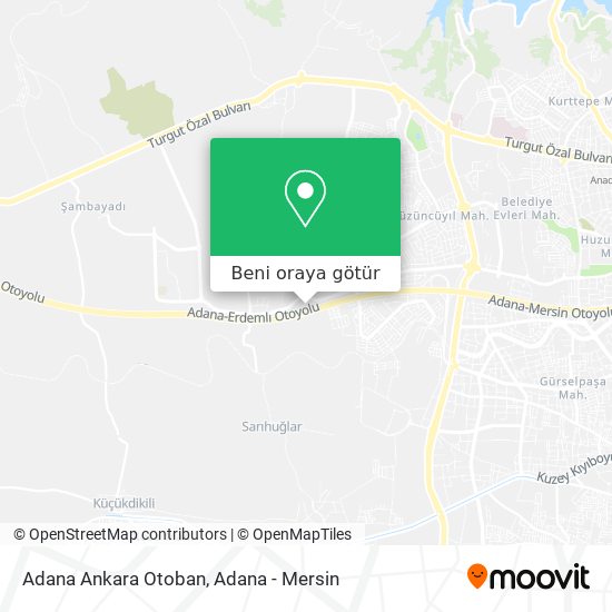 Adana Ankara Otoban harita