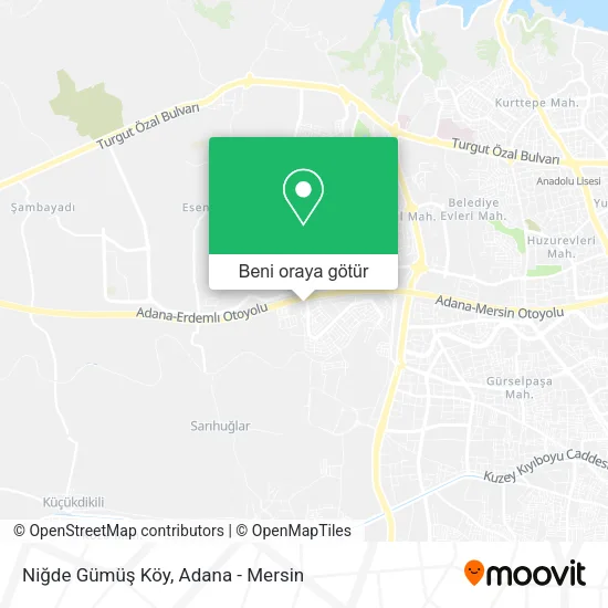 Niğde Gümüş Köy harita